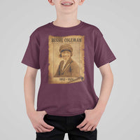 Bessie Coleman First African American Female Pilot T Shirt For Kid Black History - Wonder Print Shop