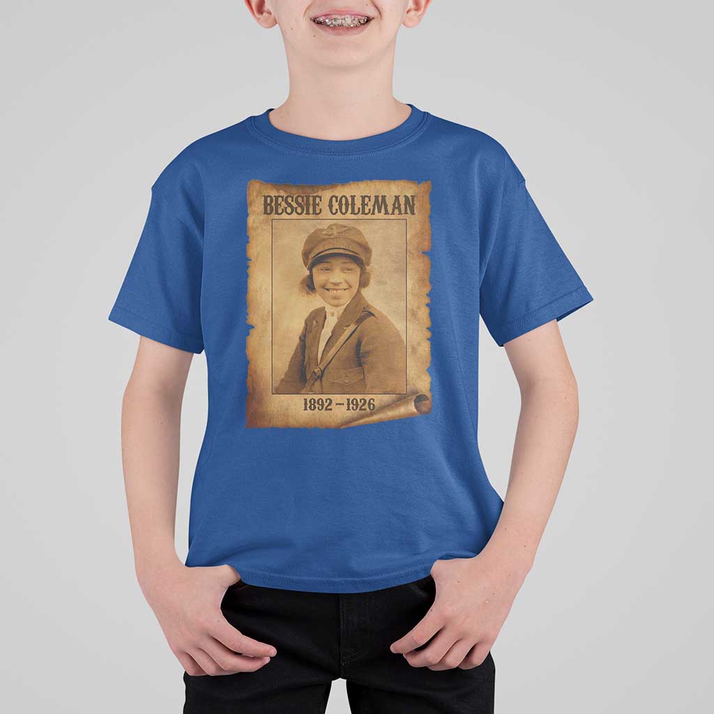 Bessie Coleman First African American Female Pilot T Shirt For Kid Black History - Wonder Print Shop