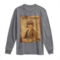 Bessie Coleman First African American Female Pilot Long Sleeve Shirt Black History - Wonder Print Shop