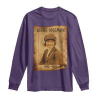 Bessie Coleman First African American Female Pilot Long Sleeve Shirt Black History - Wonder Print Shop