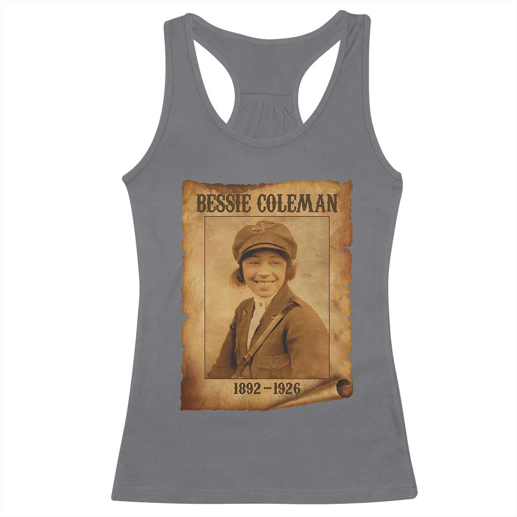 Bessie Coleman First African American Female Pilot Racerback Tank Top Black History - Wonder Print Shop