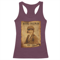 Bessie Coleman First African American Female Pilot Racerback Tank Top Black History - Wonder Print Shop