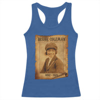 Bessie Coleman First African American Female Pilot Racerback Tank Top Black History - Wonder Print Shop