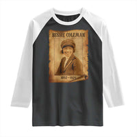 Bessie Coleman First African American Female Pilot Raglan Shirt Black History - Wonder Print Shop