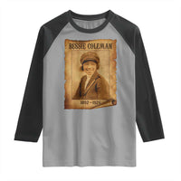 Bessie Coleman First African American Female Pilot Raglan Shirt Black History - Wonder Print Shop