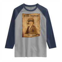 Bessie Coleman First African American Female Pilot Raglan Shirt Black History - Wonder Print Shop
