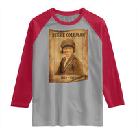 Bessie Coleman First African American Female Pilot Raglan Shirt Black History - Wonder Print Shop