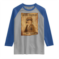 Bessie Coleman First African American Female Pilot Raglan Shirt Black History - Wonder Print Shop