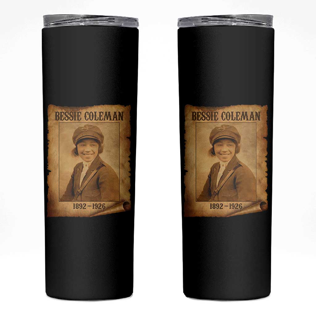Bessie Coleman First African American Female Pilot Skinny Tumbler Black History - Wonder Print Shop