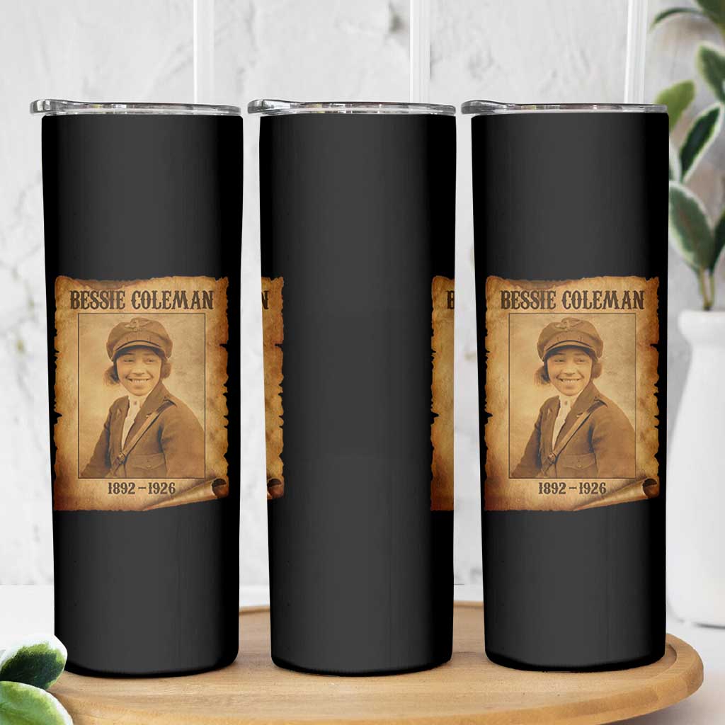 Bessie Coleman First African American Female Pilot Skinny Tumbler Black History - Wonder Print Shop