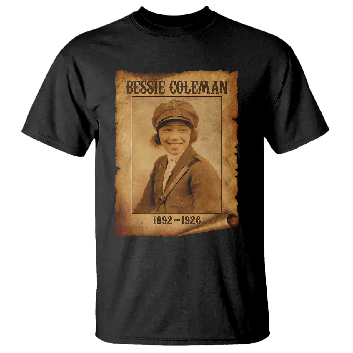Bessie Coleman First African American Female Pilot T Shirt Black History - Wonder Print Shop