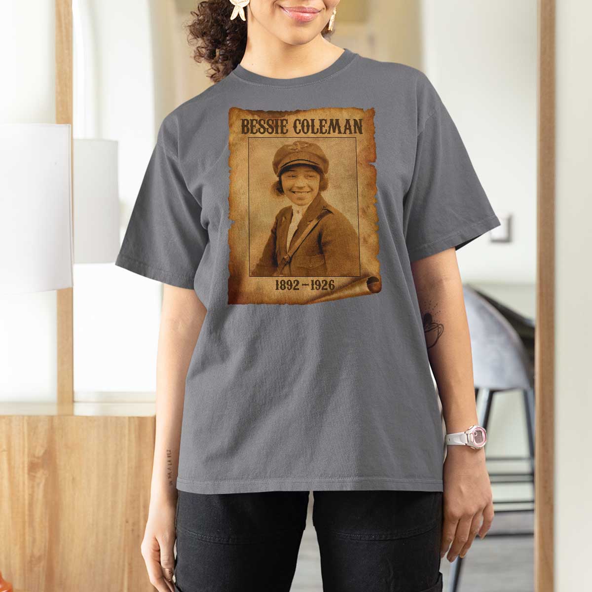Bessie Coleman First African American Female Pilot T Shirt For Women Black History - Wonder Print Shop