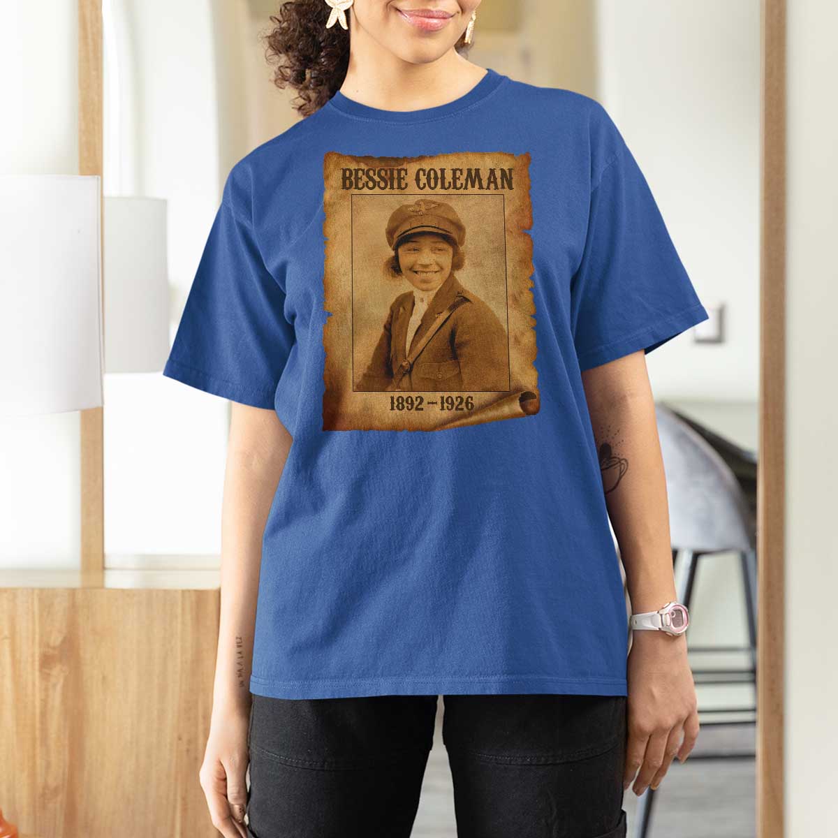 Bessie Coleman First African American Female Pilot T Shirt For Women Black History - Wonder Print Shop