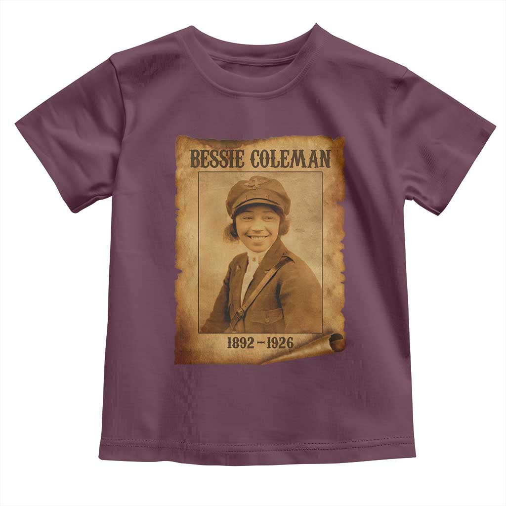 Bessie Coleman First African American Female Pilot Toddler T Shirt Black History - Wonder Print Shop