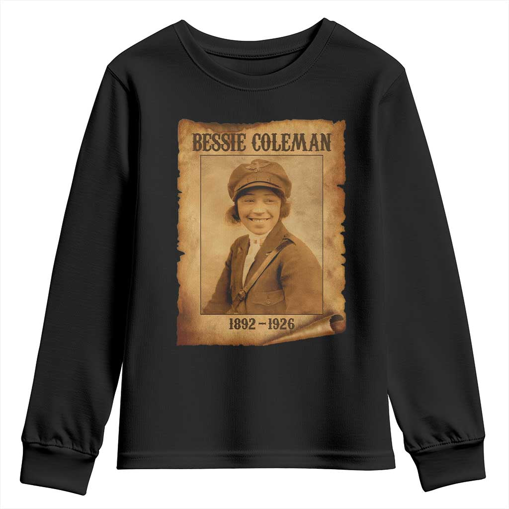 Bessie Coleman First African American Female Pilot Youth Sweatshirt Black History - Wonder Print Shop