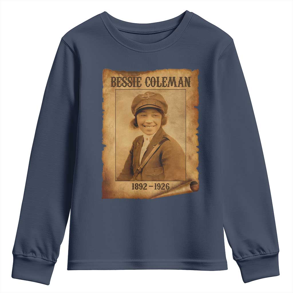 Bessie Coleman First African American Female Pilot Youth Sweatshirt Black History - Wonder Print Shop