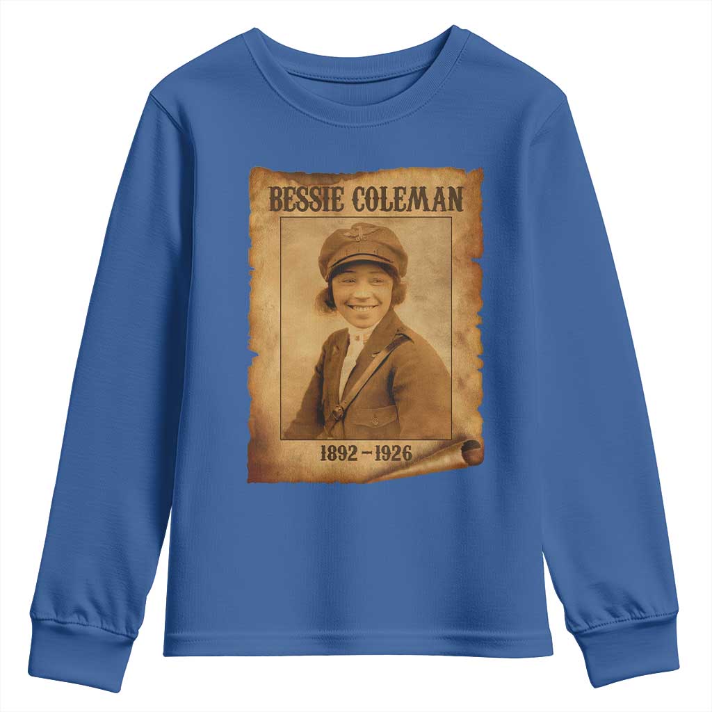 Bessie Coleman First African American Female Pilot Youth Sweatshirt Black History - Wonder Print Shop
