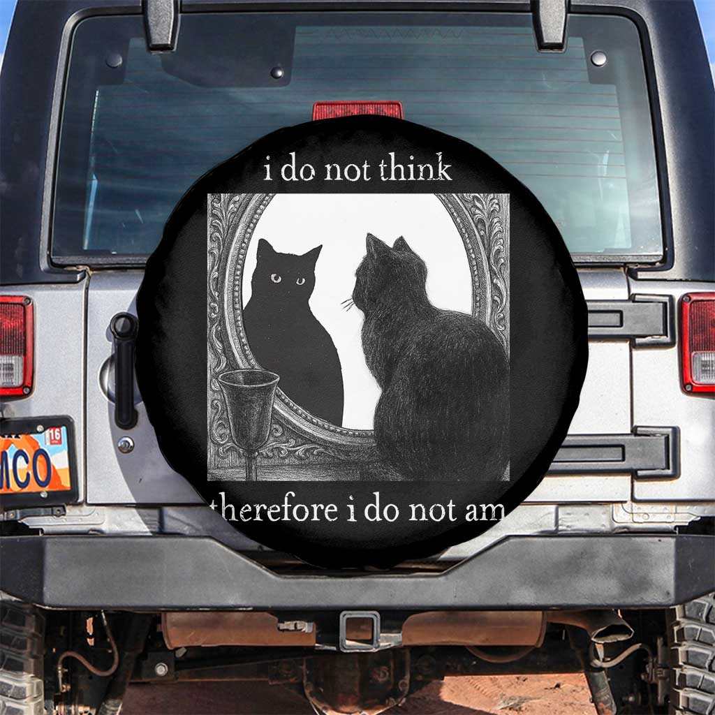 Funny Cat Spare Tire Cover I Do Not Think Therefore I Do Not Am Goth Emo Grunge Witchy - Wonder Print Shop