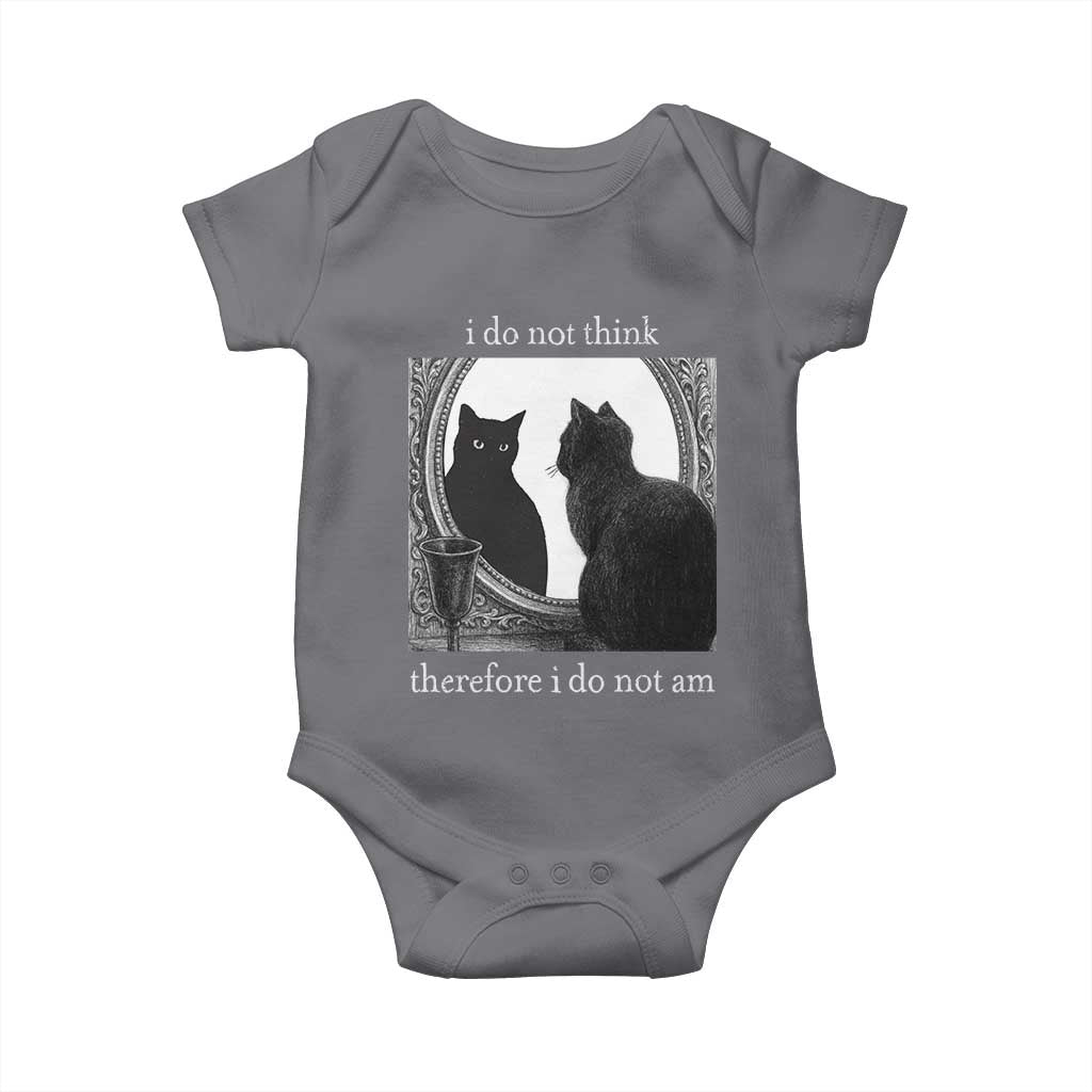 Funny Cat Baby Onesie I Do Not Think Therefore I Do Not Am Goth Emo Grunge Witchy - Wonder Print Shop
