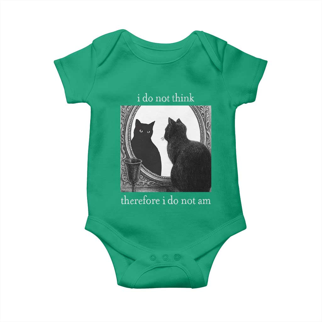 Funny Cat Baby Onesie I Do Not Think Therefore I Do Not Am Goth Emo Grunge Witchy - Wonder Print Shop