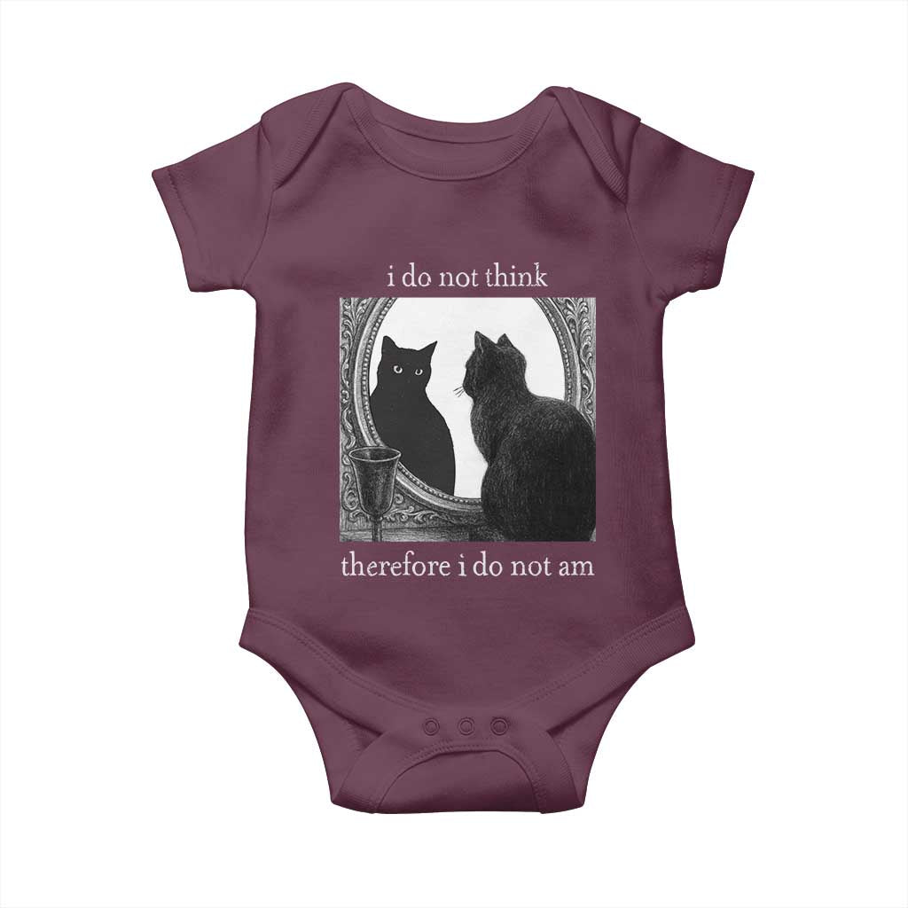 Funny Cat Baby Onesie I Do Not Think Therefore I Do Not Am Goth Emo Grunge Witchy - Wonder Print Shop