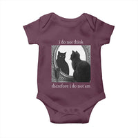 Funny Cat Baby Onesie I Do Not Think Therefore I Do Not Am Goth Emo Grunge Witchy - Wonder Print Shop