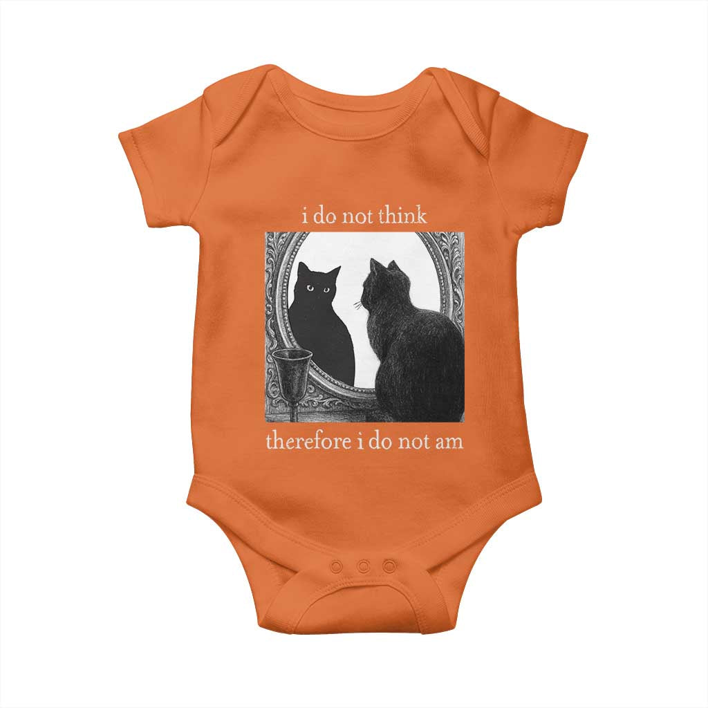 Funny Cat Baby Onesie I Do Not Think Therefore I Do Not Am Goth Emo Grunge Witchy - Wonder Print Shop