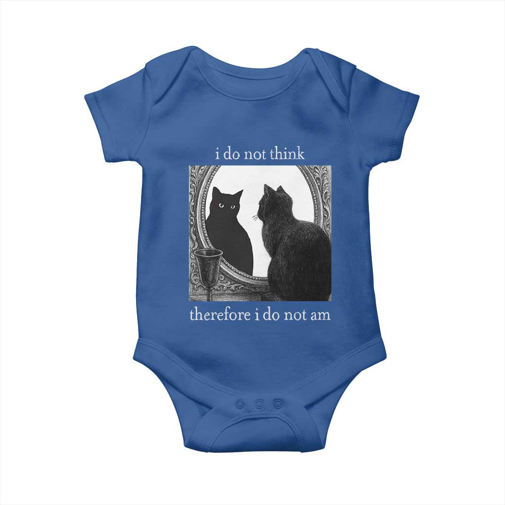 Funny Cat Baby Onesie I Do Not Think Therefore I Do Not Am Goth Emo Grunge Witchy - Wonder Print Shop