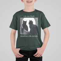 Funny Cat T Shirt For Kid I Do Not Think Therefore I Do Not Am Goth Emo Grunge Witchy - Wonder Print Shop