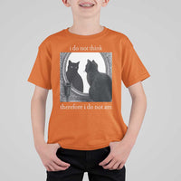 Funny Cat T Shirt For Kid I Do Not Think Therefore I Do Not Am Goth Emo Grunge Witchy - Wonder Print Shop