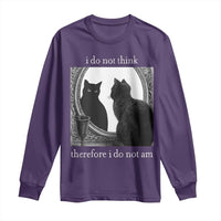 Funny Cat Long Sleeve Shirt I Do Not Think Therefore I Do Not Am Goth Emo Grunge Witchy - Wonder Print Shop