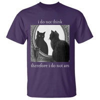 Funny Cat T Shirt I Do Not Think Therefore I Do Not Am Goth Emo Grunge Witchy - Wonder Print Shop