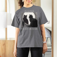 Funny Cat T Shirt For Women I Do Not Think Therefore I Do Not Am Goth Emo Grunge Witchy - Wonder Print Shop