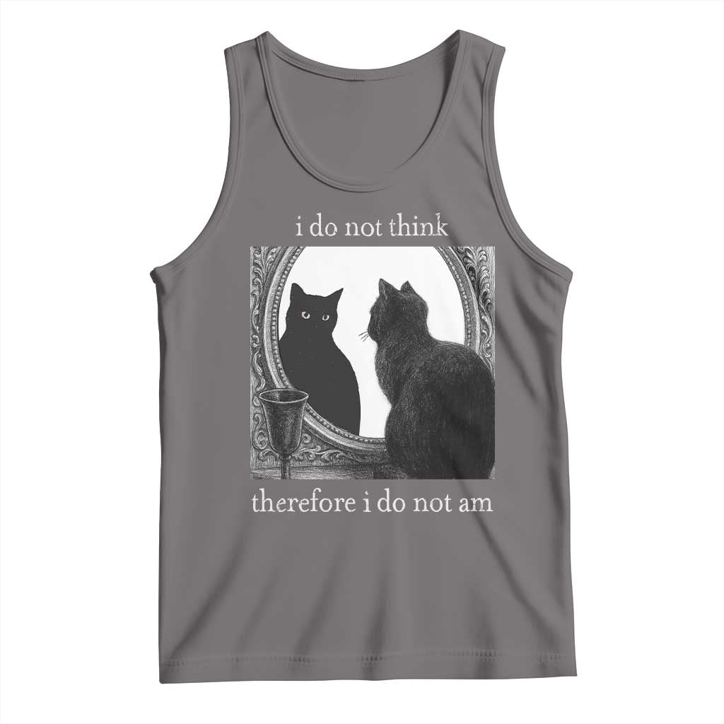 Funny Cat Tank Top I Do Not Think Therefore I Do Not Am Goth Emo Grunge Witchy - Wonder Print Shop