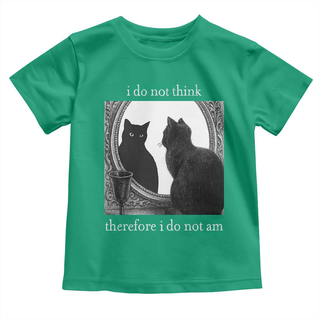 Funny Cat Toddler T Shirt I Do Not Think Therefore I Do Not Am Goth Emo Grunge Witchy - Wonder Print Shop