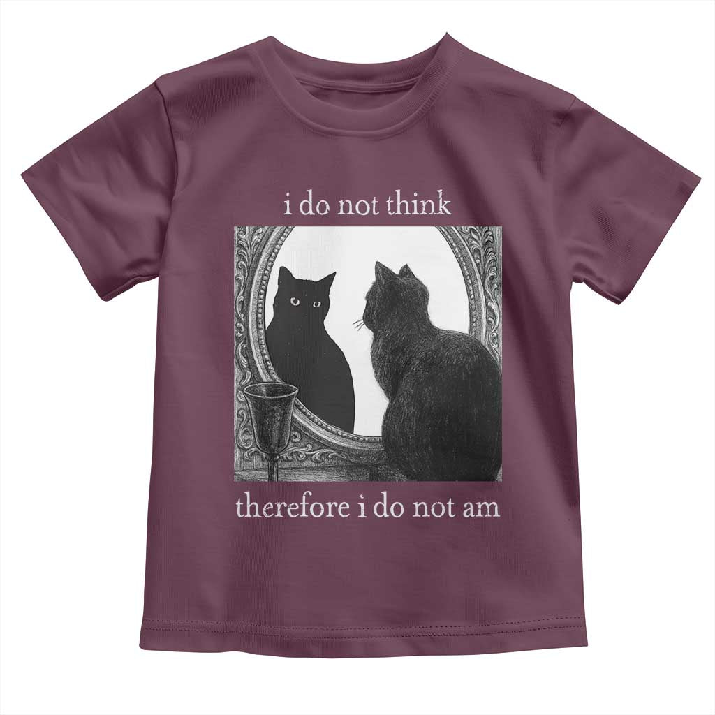Funny Cat Toddler T Shirt I Do Not Think Therefore I Do Not Am Goth Emo Grunge Witchy - Wonder Print Shop