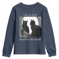 Funny Cat Youth Sweatshirt I Do Not Think Therefore I Do Not Am Goth Emo Grunge Witchy - Wonder Print Shop