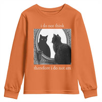 Funny Cat Youth Sweatshirt I Do Not Think Therefore I Do Not Am Goth Emo Grunge Witchy - Wonder Print Shop
