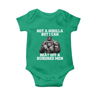 Funny Internet Meme Baby Onesie Not A Gorilla But I Can Beat Off 100 Men - Wonder Print Shop