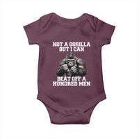 Funny Internet Meme Baby Onesie Not A Gorilla But I Can Beat Off 100 Men - Wonder Print Shop