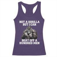 Funny Internet Meme Racerback Tank Top Not A Gorilla But I Can Beat Off 100 Men - Wonder Print Shop