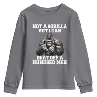 Funny Internet Meme Youth Sweatshirt Not A Gorilla But I Can Beat Off 100 Men - Wonder Print Shop