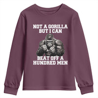Funny Internet Meme Youth Sweatshirt Not A Gorilla But I Can Beat Off 100 Men - Wonder Print Shop