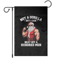 Funny Muscle Santa Garden Flag Not A Gorilla But I Can Beat Off 100 Men Bodybuilder Christmas - Wonder Print Shop