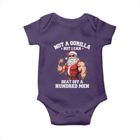 Funny Muscle Santa Baby Onesie Not A Gorilla But I Can Beat Off 100 Men Bodybuilder Christmas - Wonder Print Shop