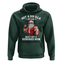 Funny Muscle Santa Hoodie Not A Gorilla But I Can Beat Off 100 Men Bodybuilder Christmas - Wonder Print Shop