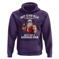 Funny Muscle Santa Hoodie Not A Gorilla But I Can Beat Off 100 Men Bodybuilder Christmas - Wonder Print Shop