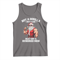 Funny Muscle Santa Tank Top Not A Gorilla But I Can Beat Off 100 Men Bodybuilder Christmas - Wonder Print Shop