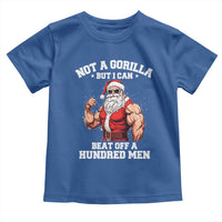 Funny Muscle Santa Toddler T Shirt Not A Gorilla But I Can Beat Off 100 Men Bodybuilder Christmas - Wonder Print Shop