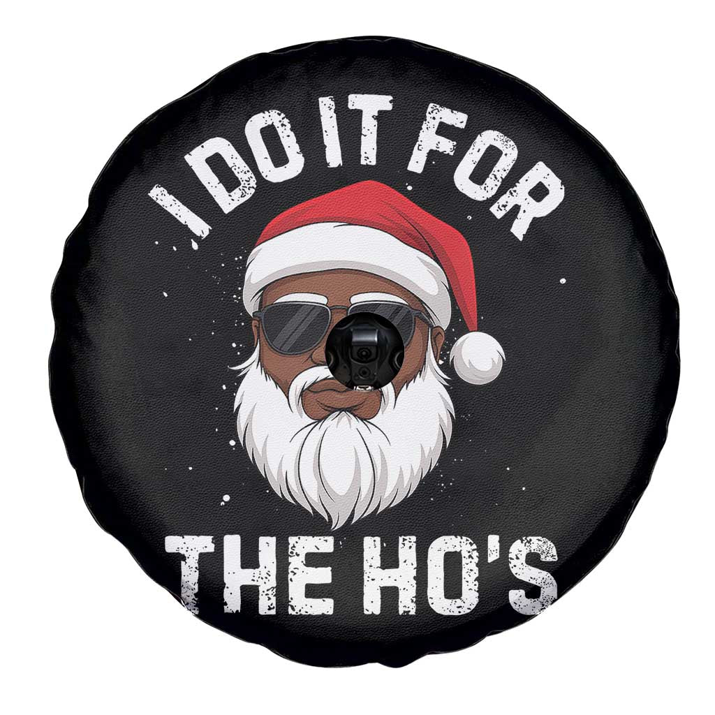 I Do It For The Hos Black Santa Christmas Spare Tire Cover Funny Inappropriate Rude Santa - Wonder Print Shop